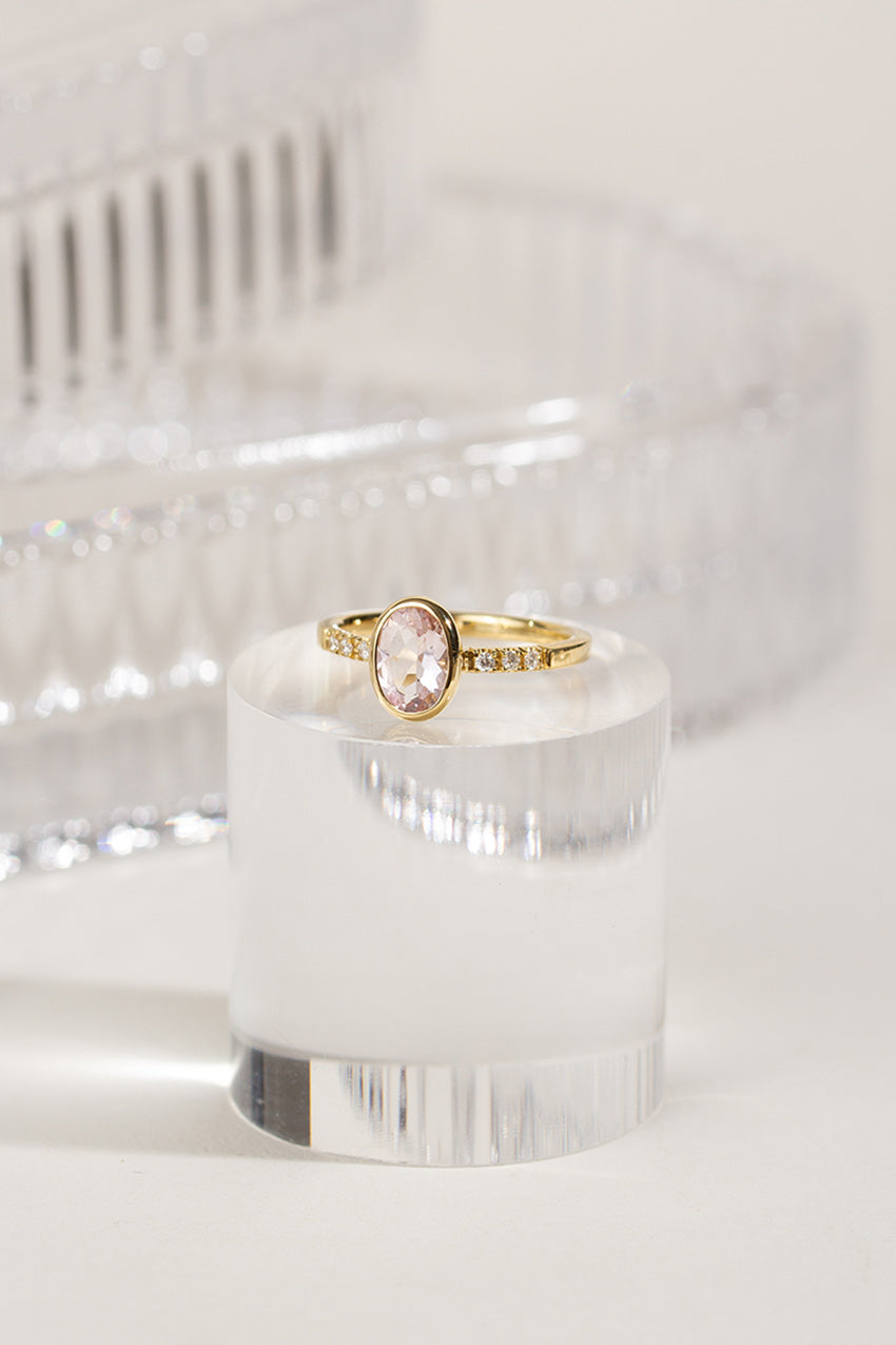 ANILLO MORGANITA OVAL DIAMANTES – Maike Siegel