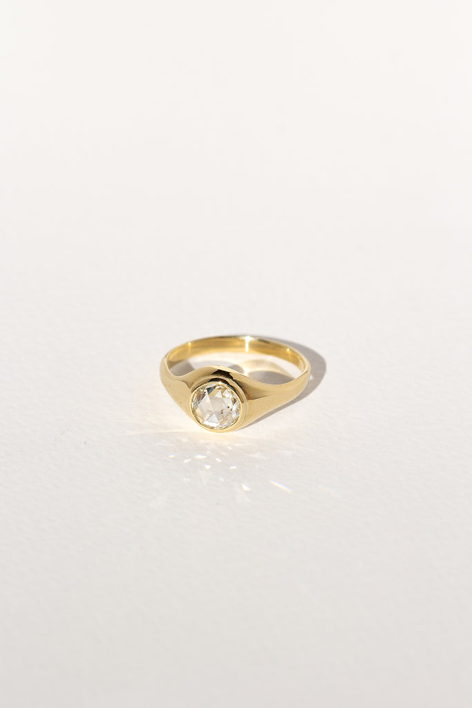 ANILLO SELLO DIAMANTE ROSECUT