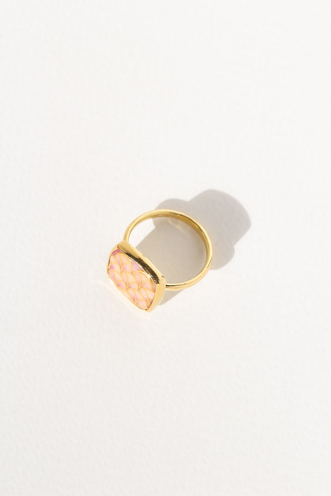 ANILLO ESMALTE DECÓ ROSA