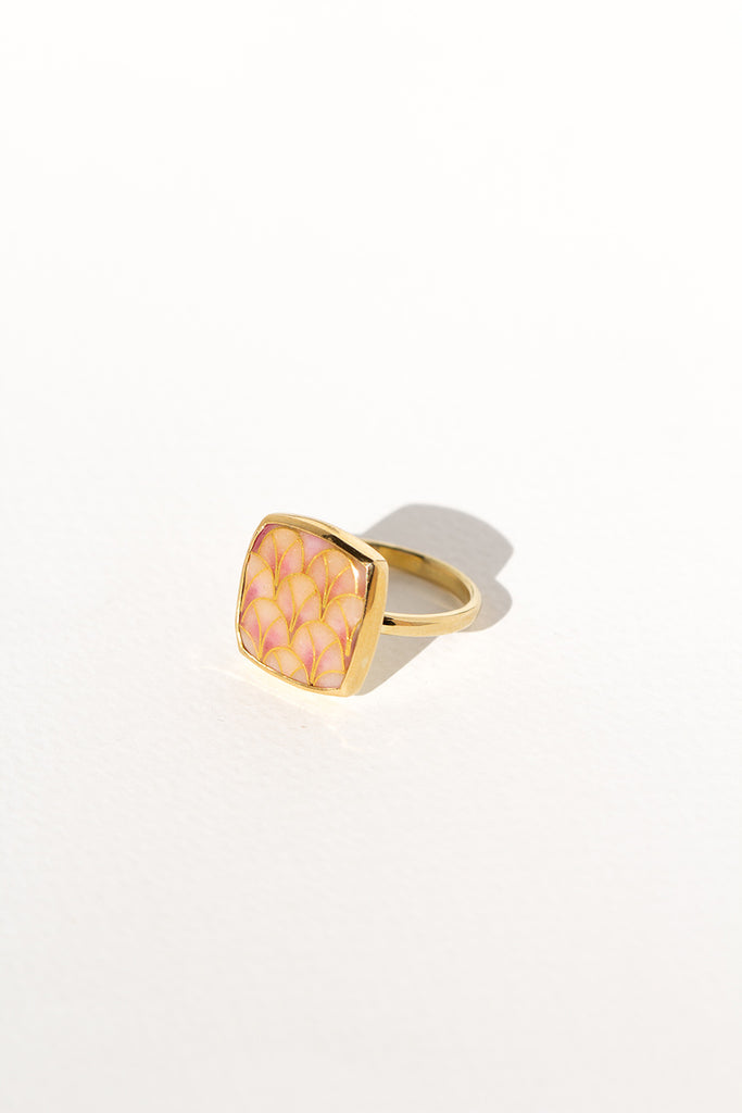 ANILLO ESMALTE DECÓ ROSA