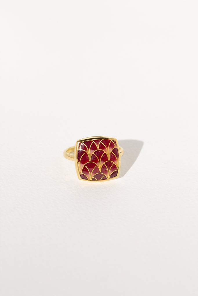 ANILLO ESMALTE DECÓ ROJO