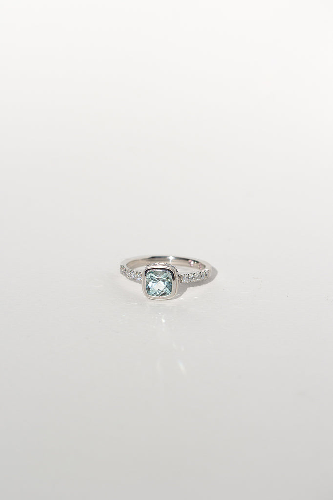 ANILLO CORONI AGUAMARINA PT