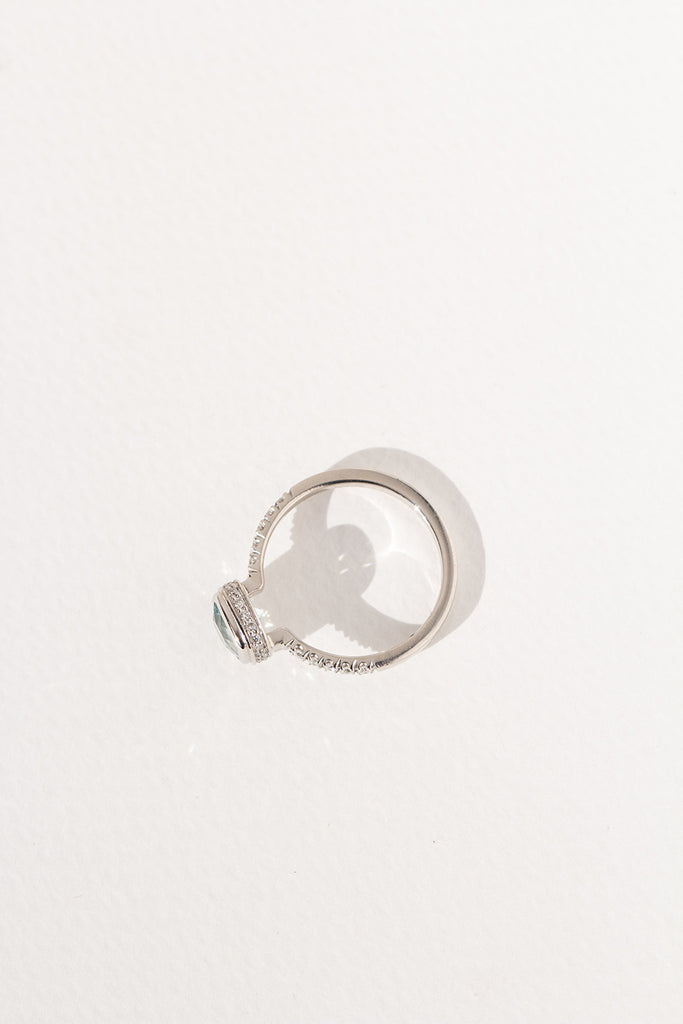 ANILLO CORONI AGUAMARINA PT