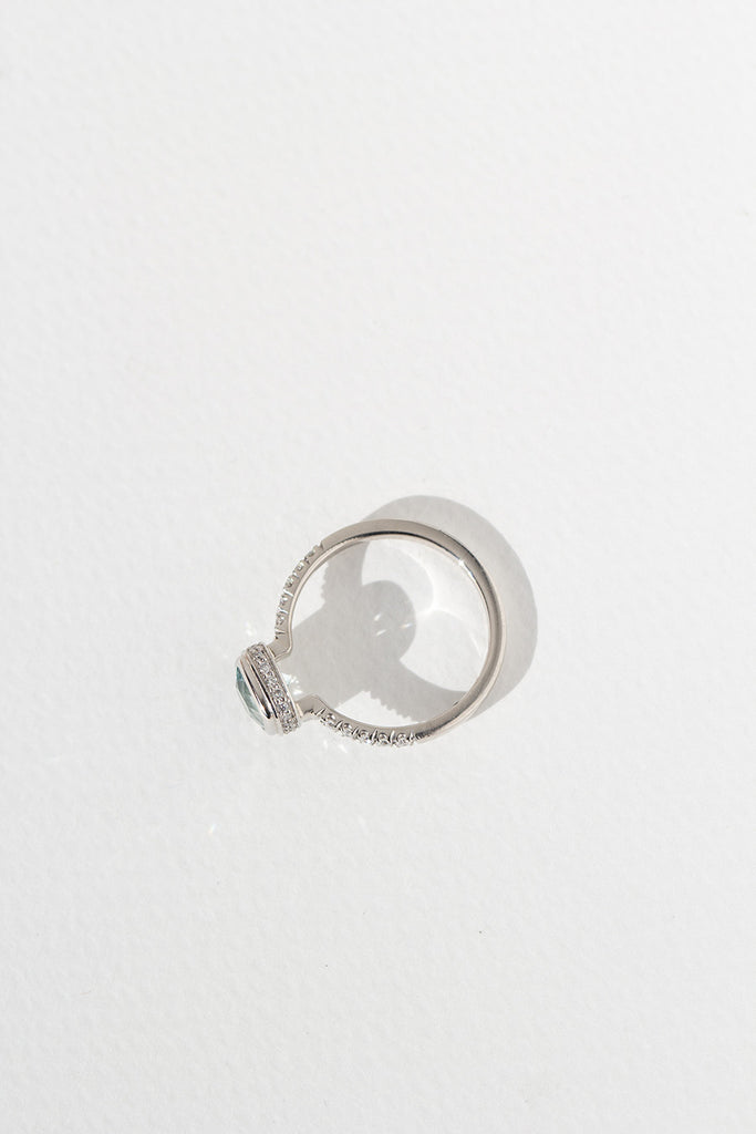 ANILLO CORONI AGUAMARINA PT