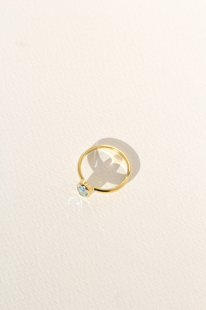 ANILLO SOLITARIO AGUAMARINA OVAL