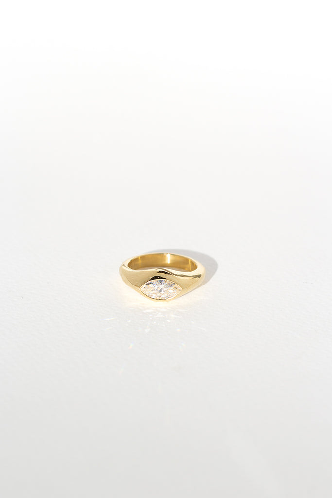 ANILLO SELLO DIAMANTE MARQUESA