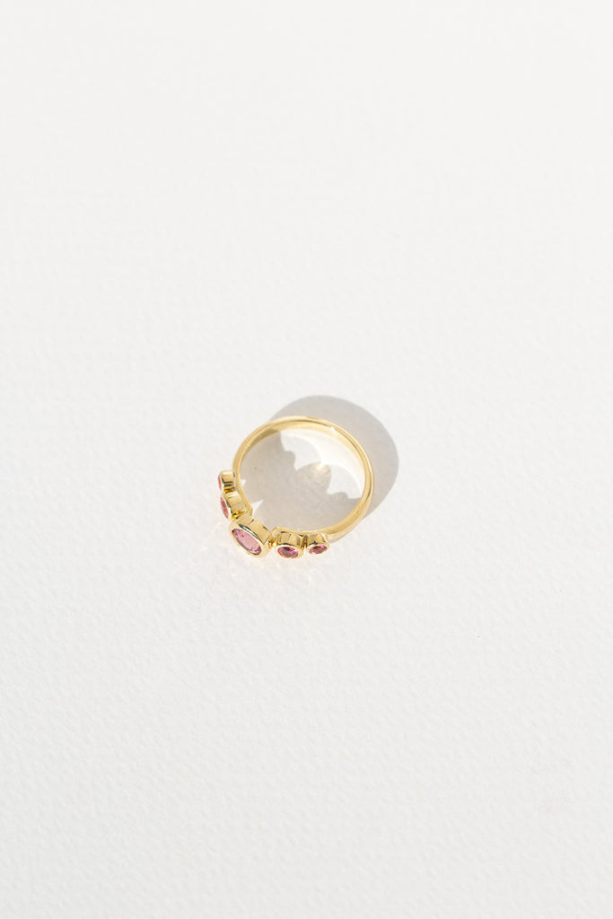 ANILLO CORONA TURMALINAS ROSA