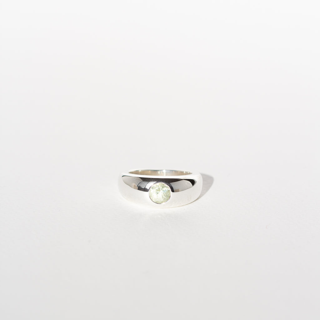 ANILLO BOMBÉ TURMALINA VERDE