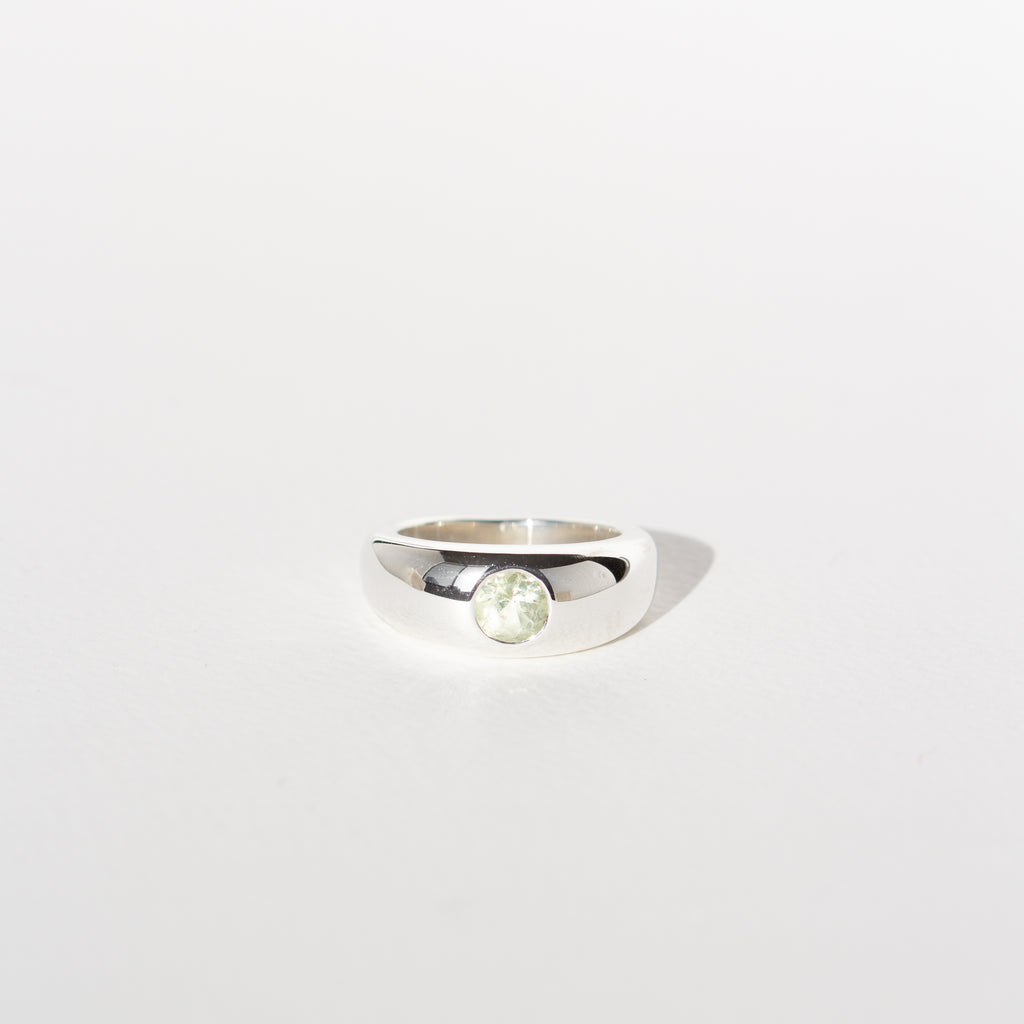 ANILLO BOMBÉ TURMALINA VERDE