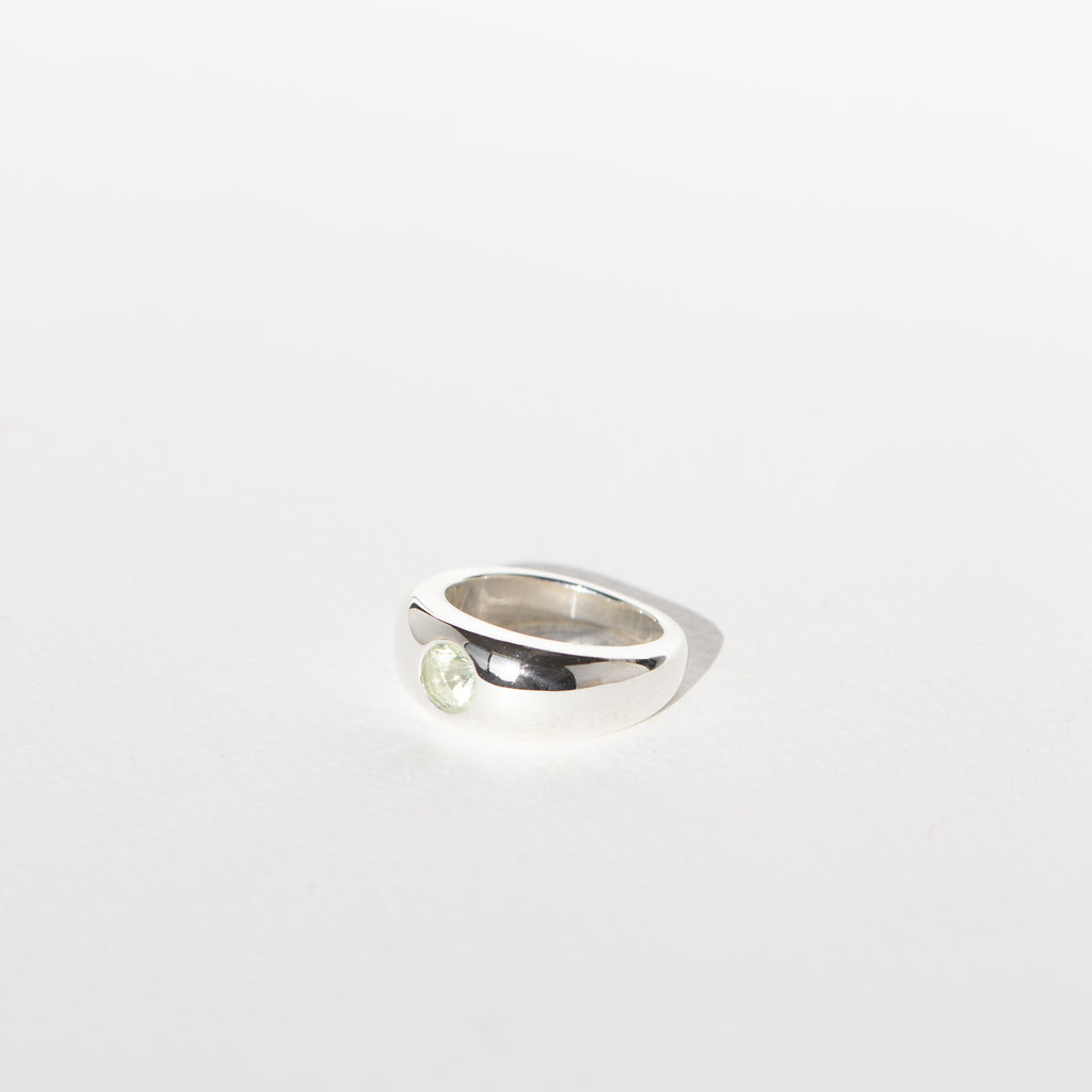 ANILLO BOMBÉ TURMALINA VERDE