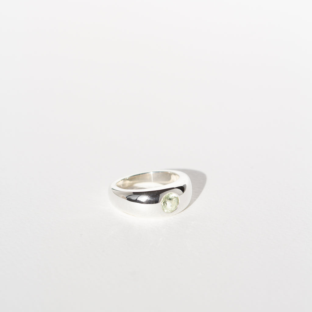 ANILLO BOMBÉ TURMALINA VERDE