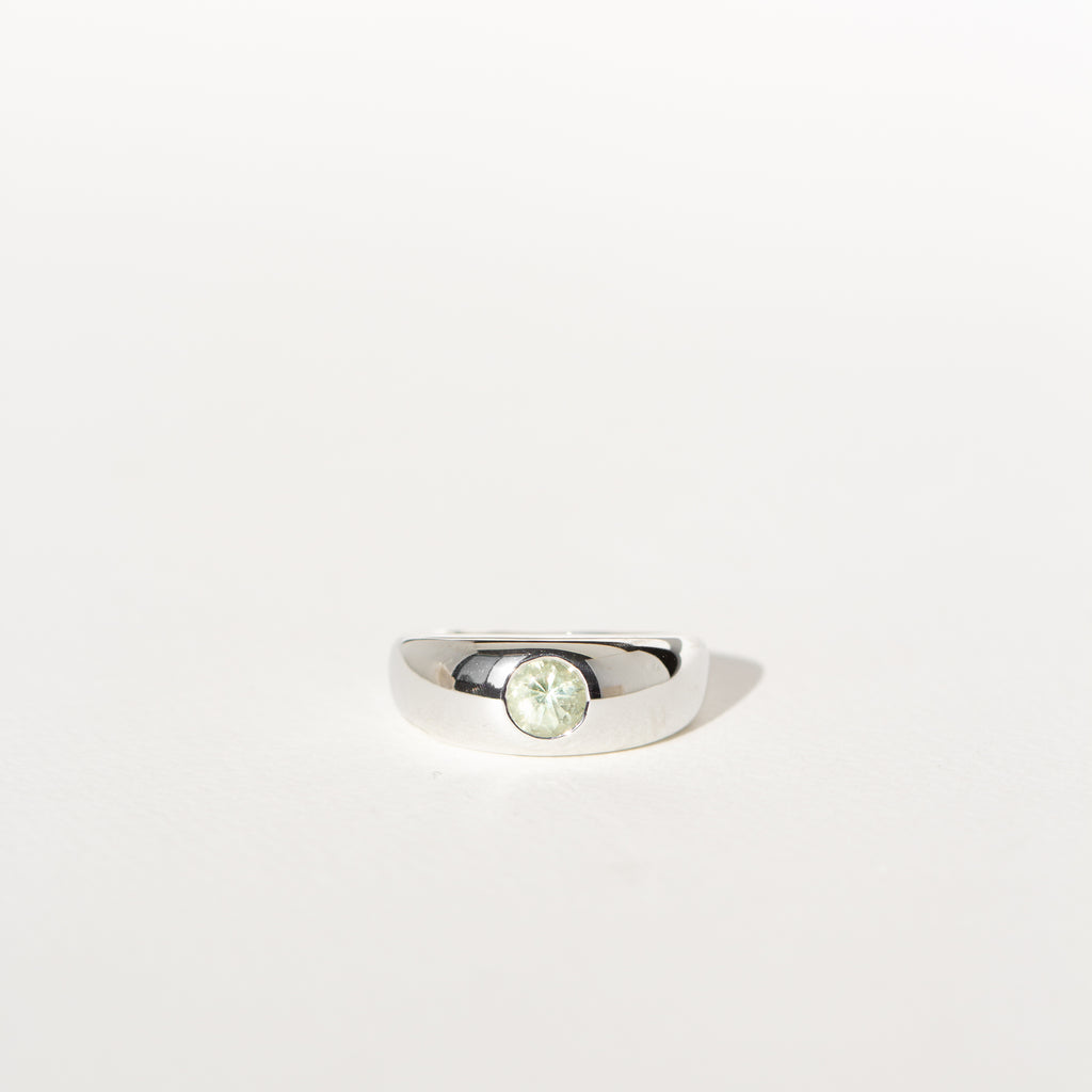 ANILLO BOMBÉ TURMALINA VERDE