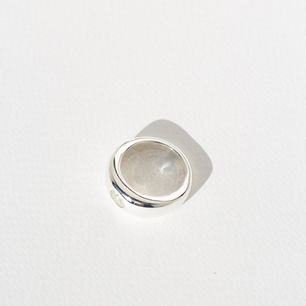 ANILLO BOMBÉ TURMALINA VERDE